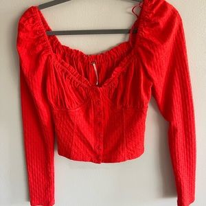 adorable size S red free people long sleeve